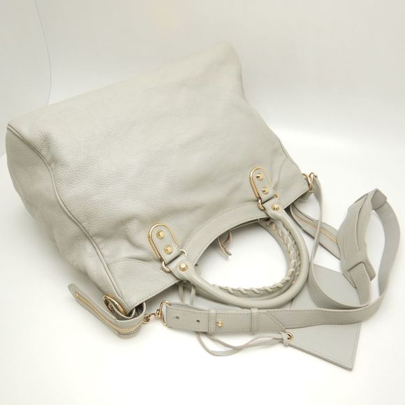 Balenciaga Classic Metallic Edge Velo 2way Bag Leather Gray - Picture 3 of 8